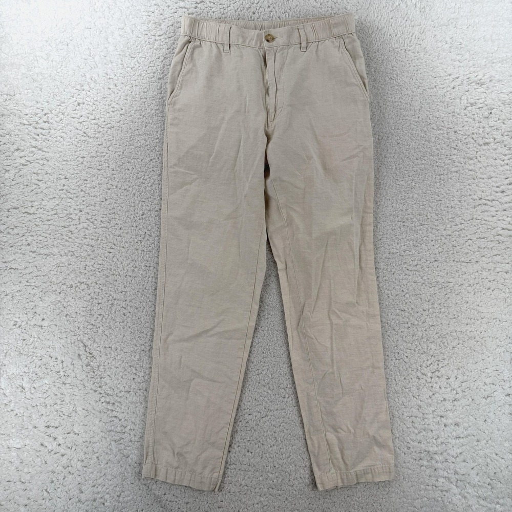 Uniqlo Pants Mens Small 28x28 Beige Regular Fit Linen Blend Jogger 321-463857